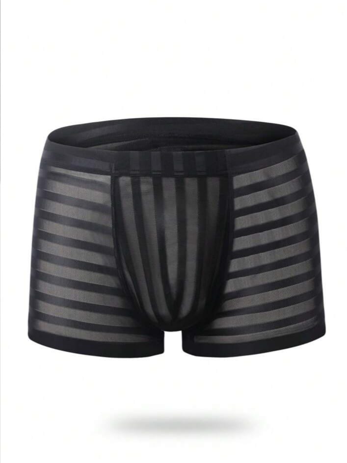 MAD-MEN Men's Striped Mesh Boxer Brief